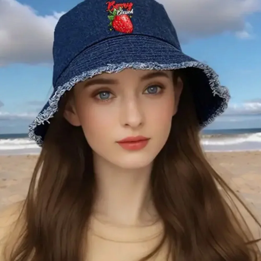 Berry Blessed Denim Bucket Hat - Picture 2 of 2
